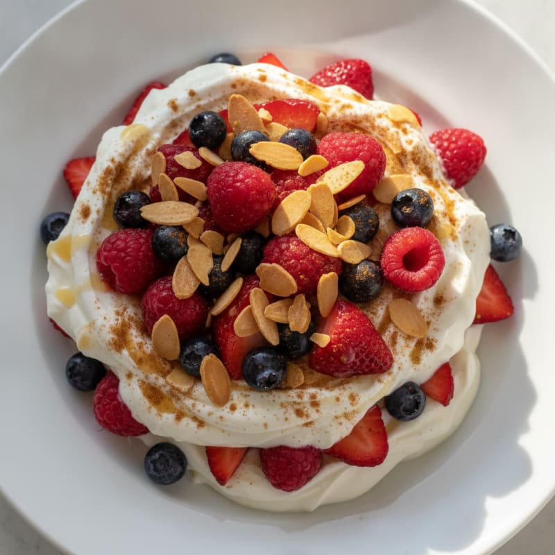 Greek Yogurt Protein Parfait with Berries and Almonds