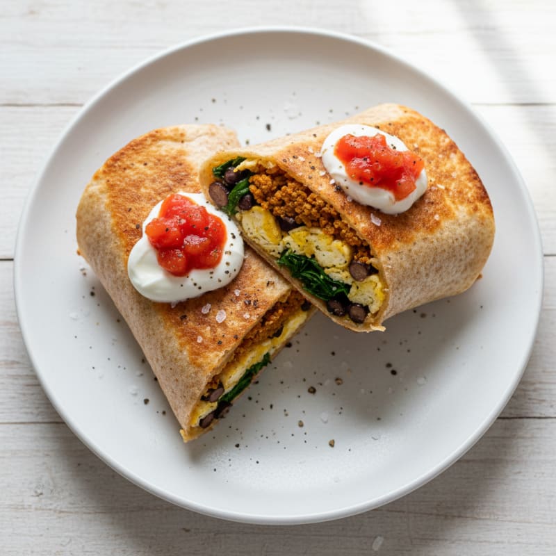 Crispy Chorizo and Egg Breakfast Burrito