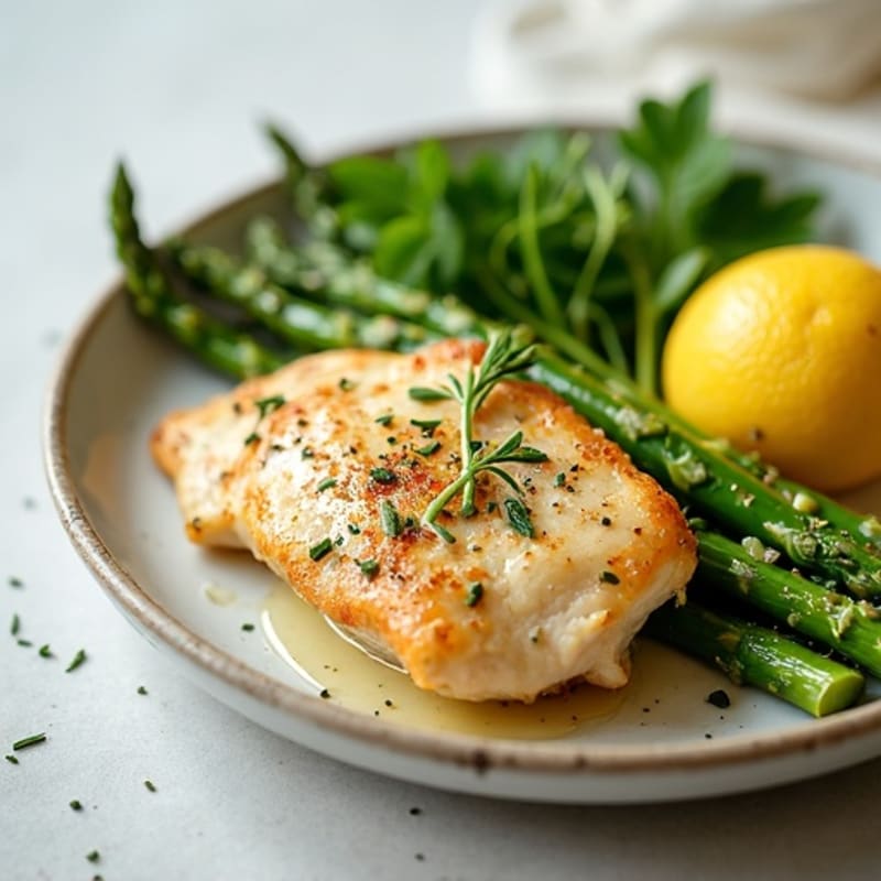 Lemon Herb Chicken Breast with Steamed Asparagus