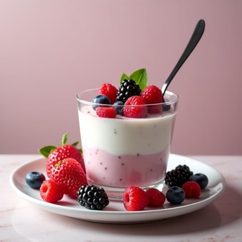 Creamy Greek Yogurt Protein Pudding with Mixed Berries