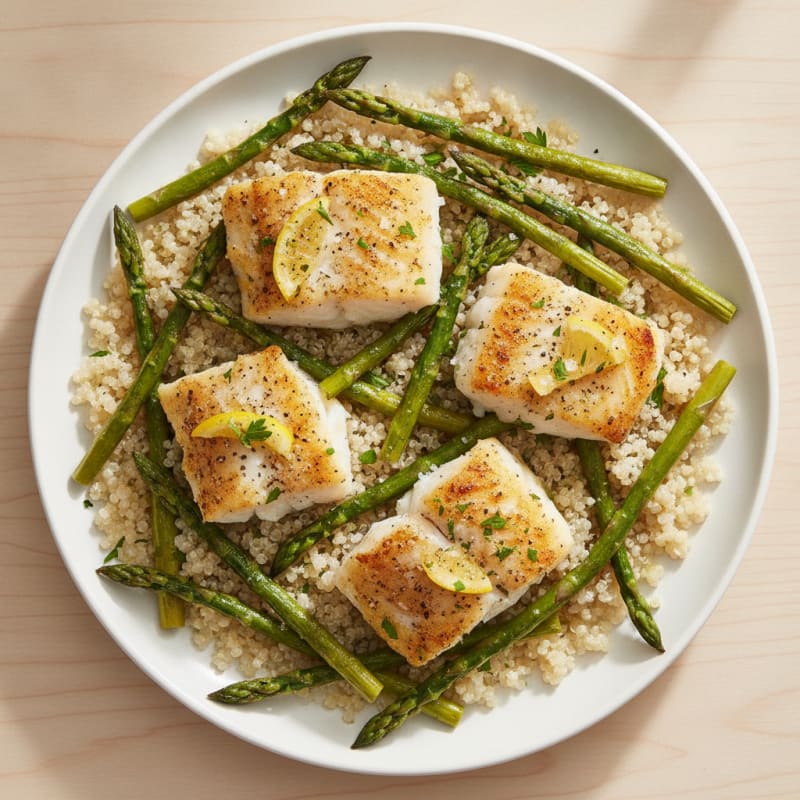 Lemon Herb Baked Cod with Asparagus