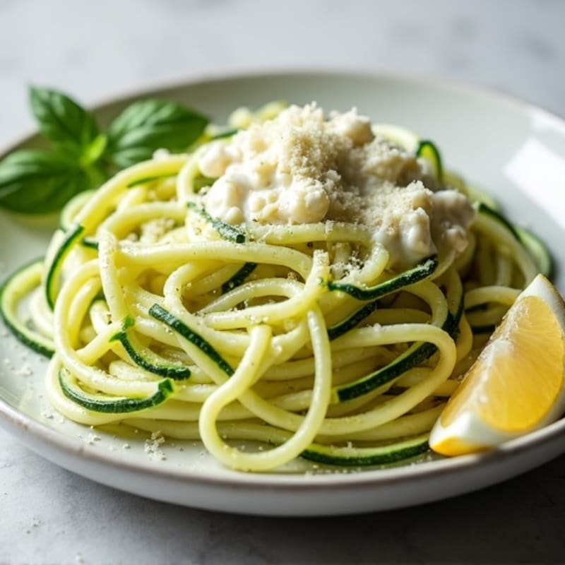 Creamy Protein-Packed Cottage Cheese Alfredo with Zucchini Noodles