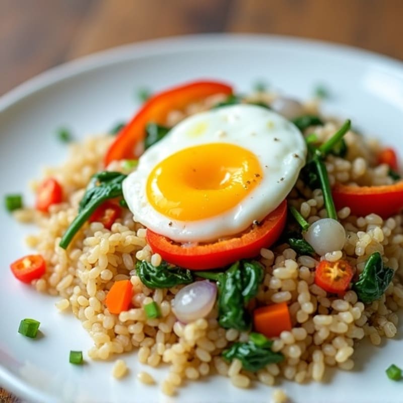 Egg and Veggie Scramble with Brown Rice
