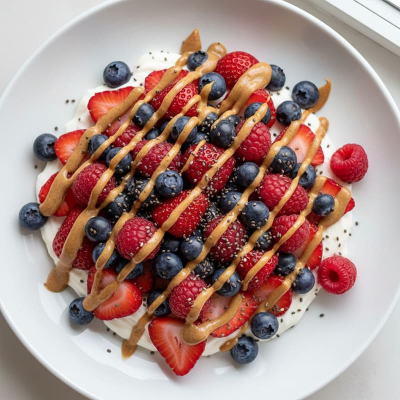 Silky Greek Yogurt Protein Pudding with Mixed Berries