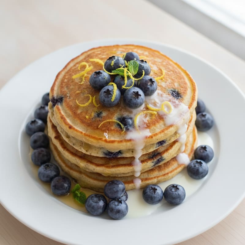 Blueberry Ricotta Pancakes with Lemon Zest