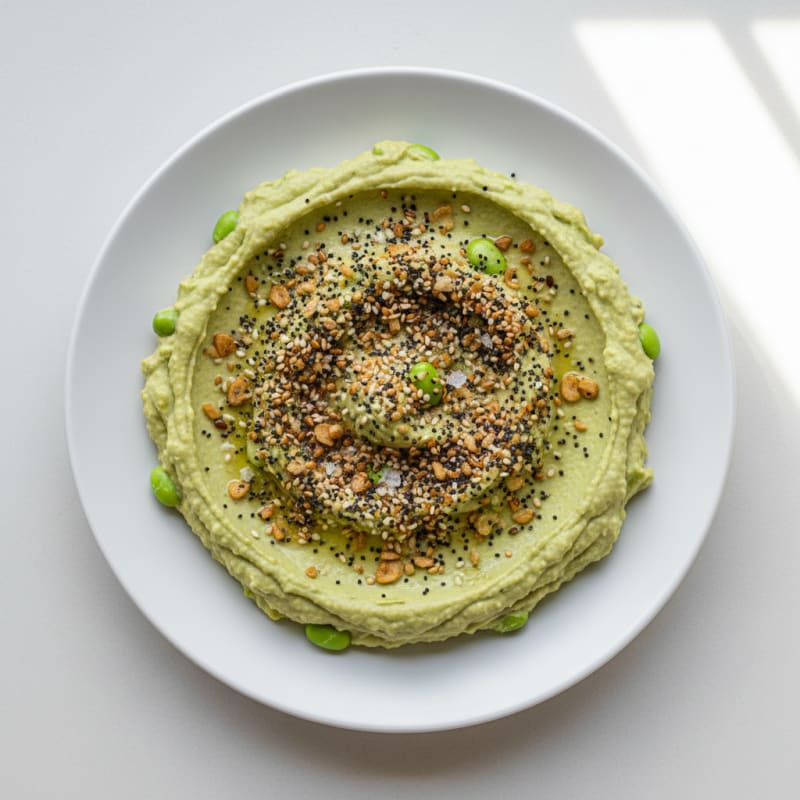 Edamame Hummus with Everything Bagel Spice