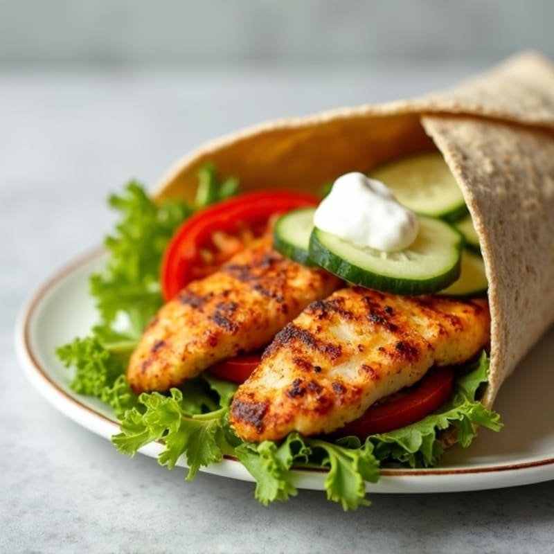 Crispy Grilled Chicken and Fresh Veggie Wrap