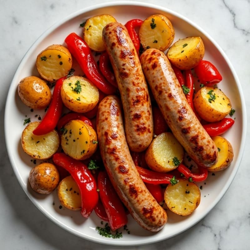 Sheet Pan Roasted Sausage and Potatoes with Bell Peppers