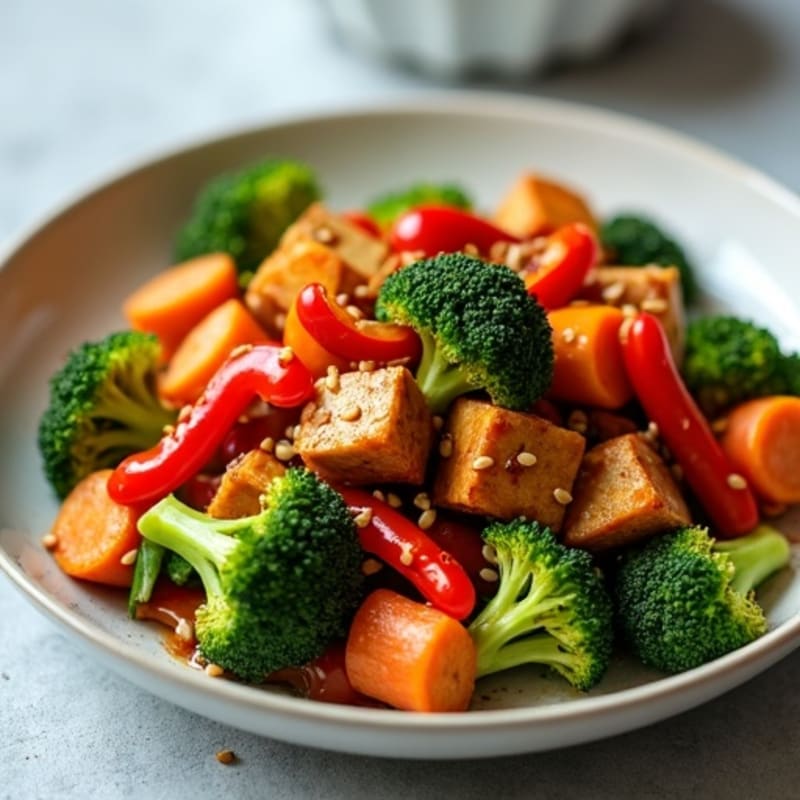Crispy Maple Glazed Tempeh Stir-Fry