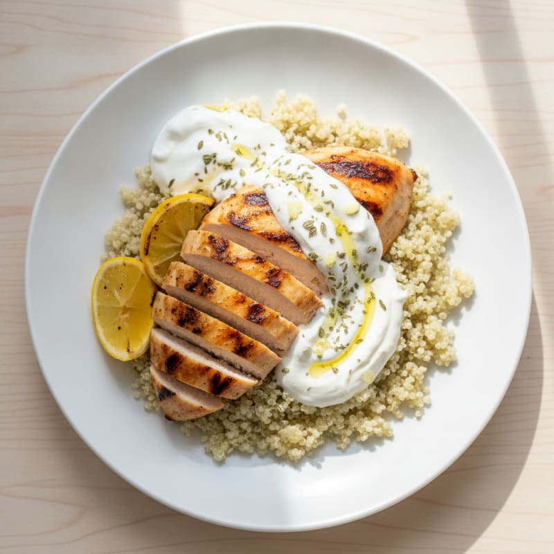 Grilled Chicken Breast with Creamy Greek Yogurt Sauce
