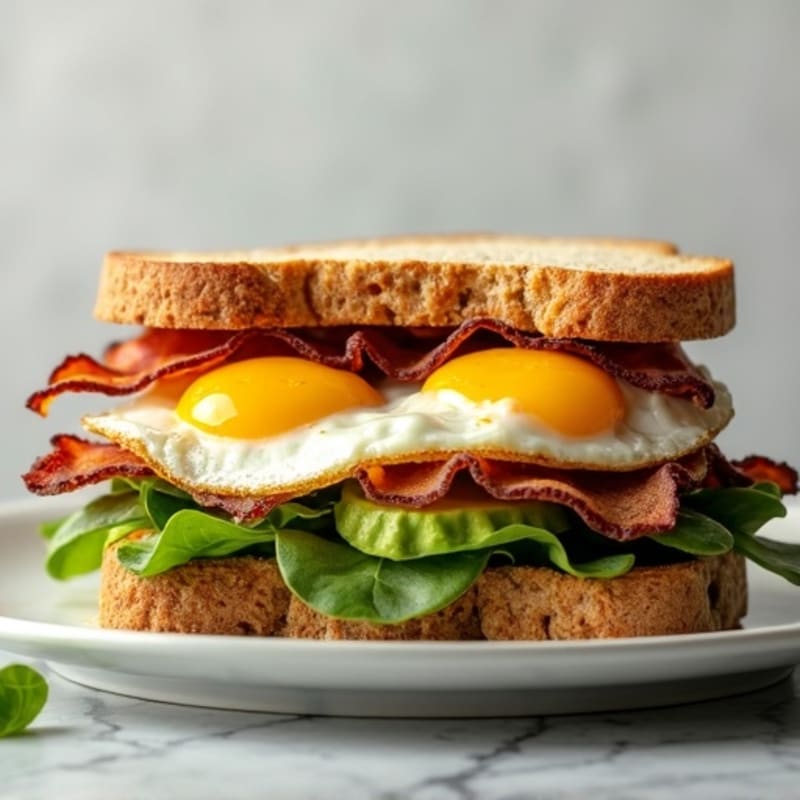 Crispy Turkey Bacon and Avocado Sandwich with Fresh Greens