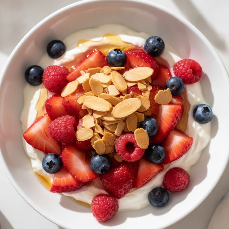 Greek Yogurt Protein Parfait with Mixed Berries