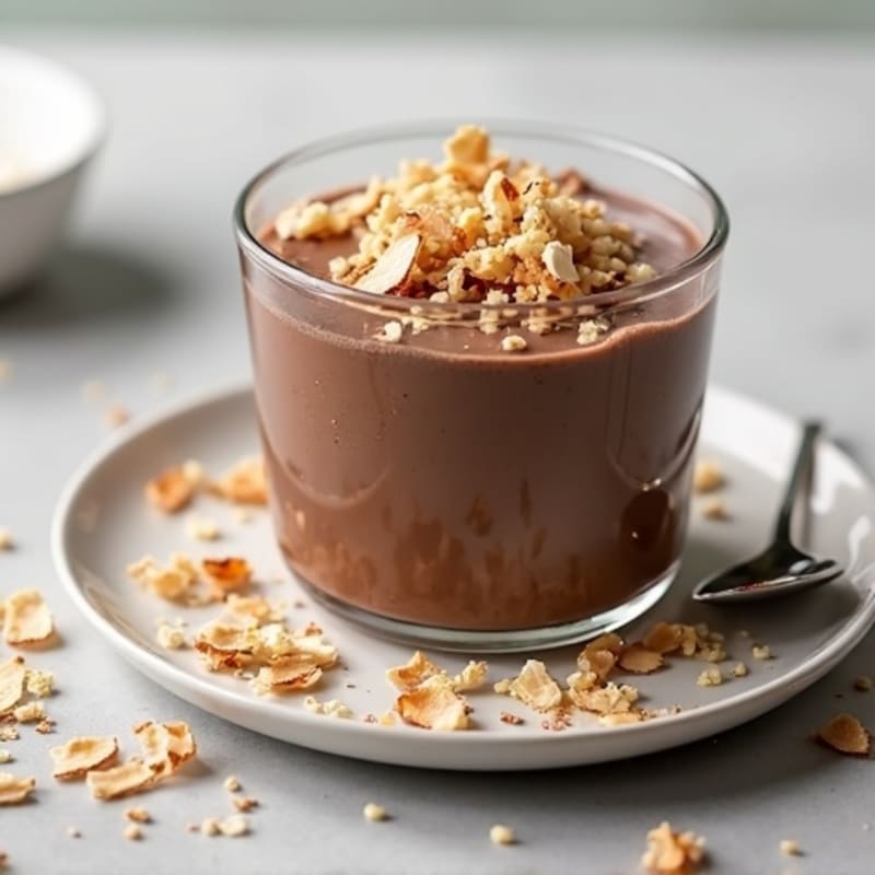 Silky Chocolate Protein Pudding with Toasted Coconut