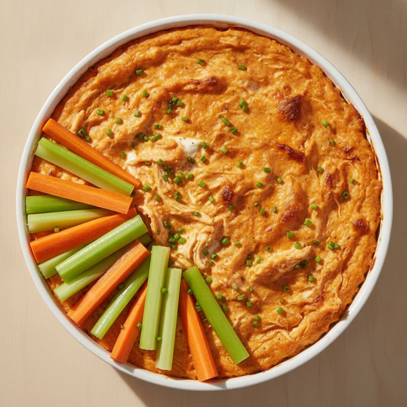 Creamy Buffalo Chicken Dip with Fresh Veggie Dippers