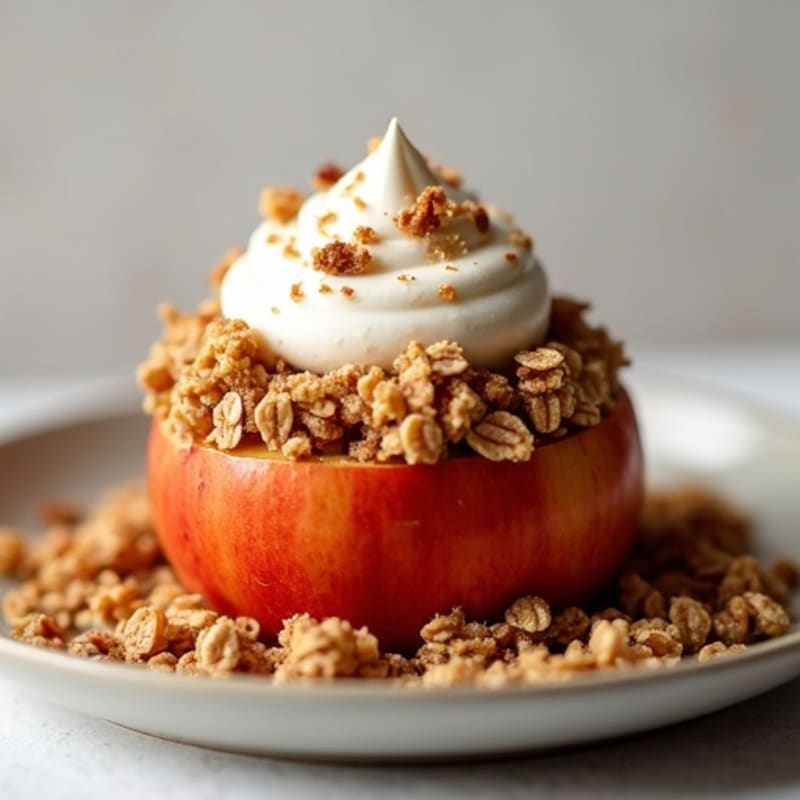Baked Cinnamon Apple with Crispy Oat Topping
