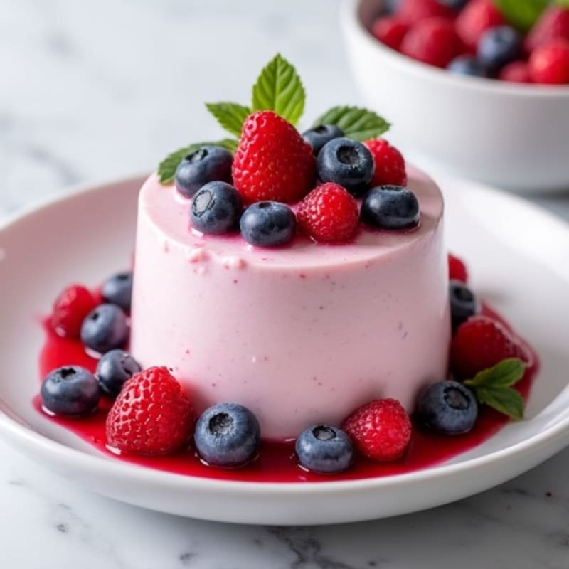 Greek Yogurt Protein Mousse with Mixed Berries