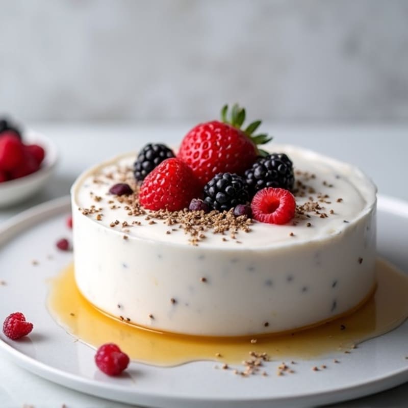 Silky Greek Yogurt Protein Pudding with Mixed Berries