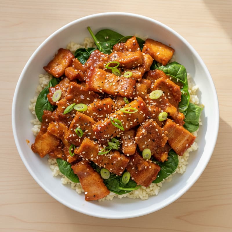 Spicy Gochujang Pork Belly Bowl
