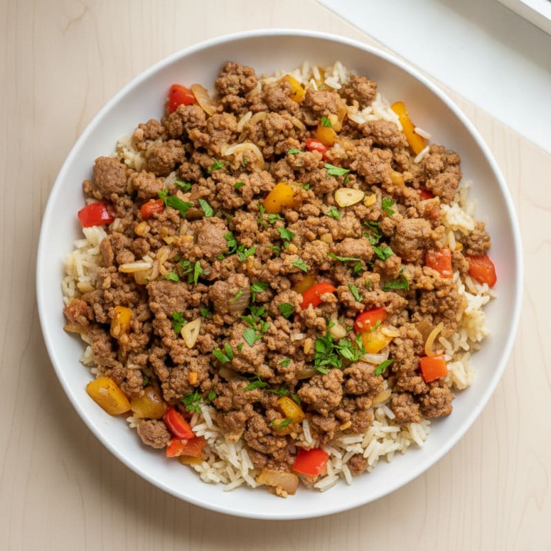 Savory Ground Beef and Rice Skillet