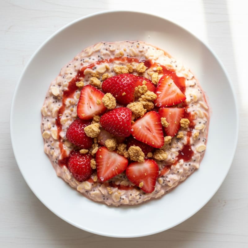 Creamy Strawberry Shortcake Overnight Oats
