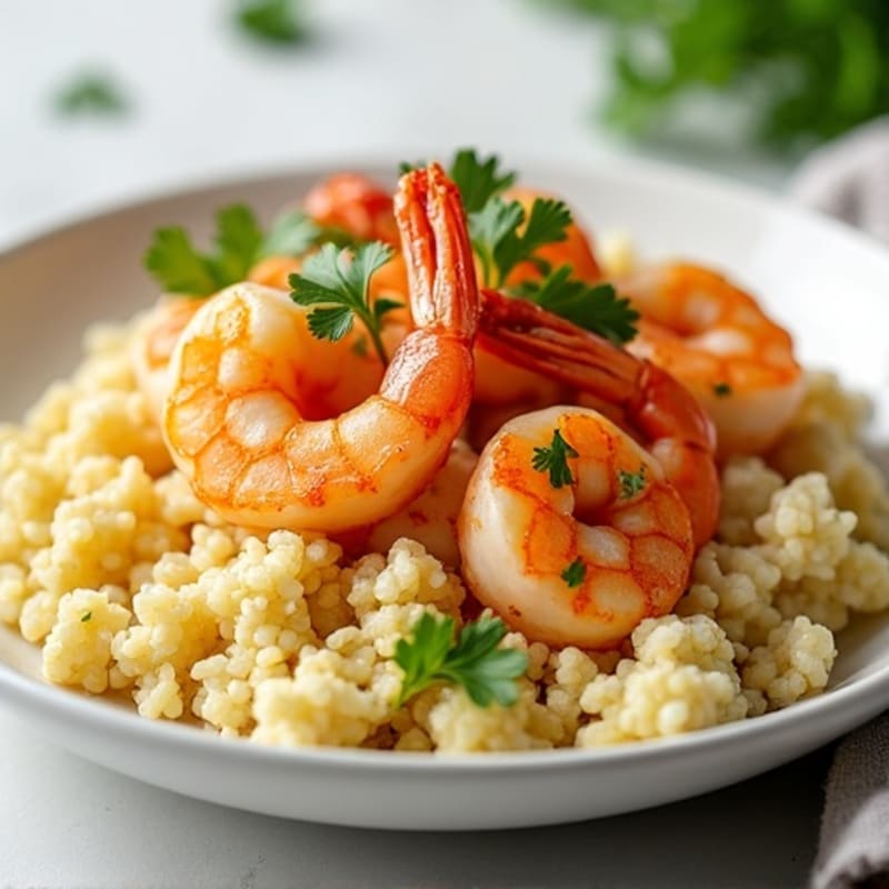 Garlic-Butter Shrimp with Roasted Cauliflower Rice