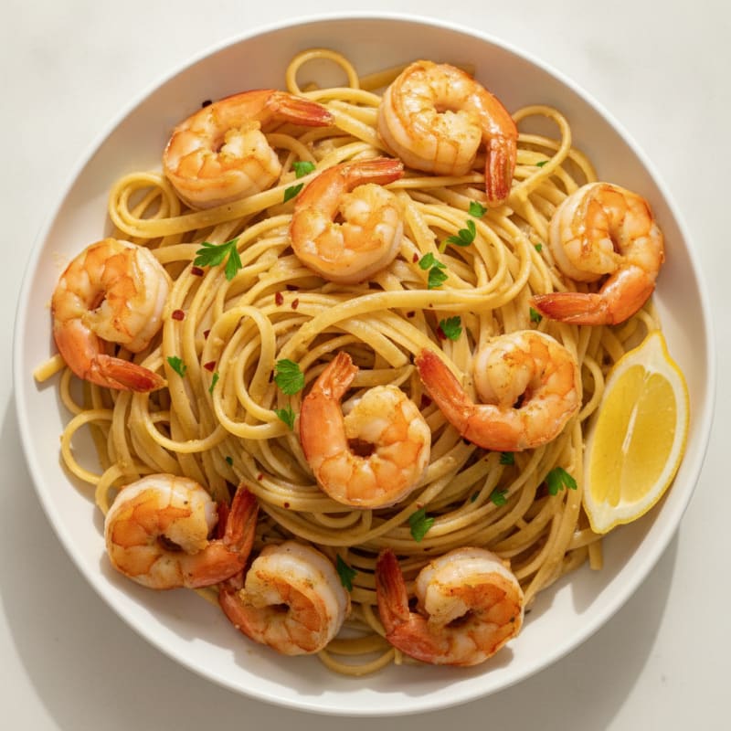 Garlic Butter Shrimp Scampi with Linguine