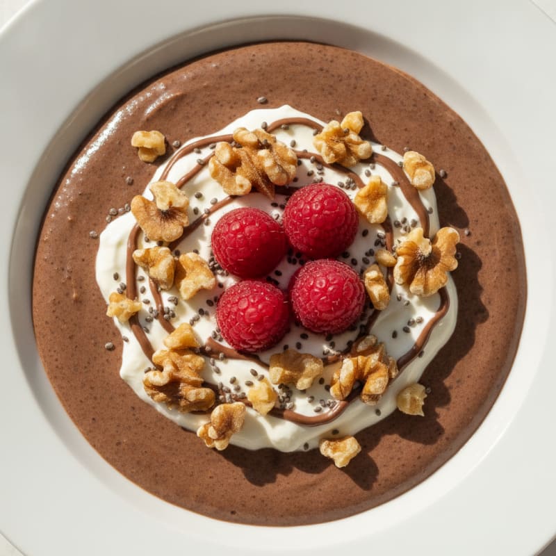 Silky Chocolate Protein Pudding with Chia Seeds