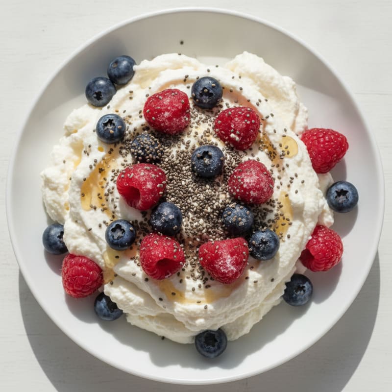 Silky Greek Yogurt Protein Mousse with Mixed Berries