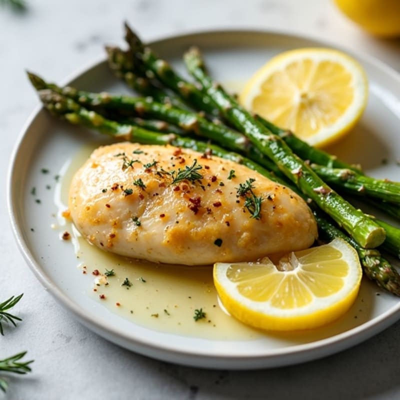 Lemon Herb Baked Chicken with Roasted Asparagus