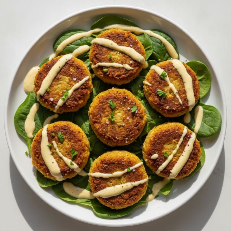 Crispy Falafel with Lemon-Tahini Drizzle