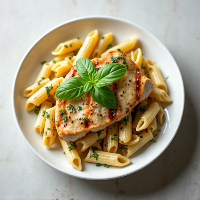 Creamy Pesto Chicken Pasta with Fresh Basil