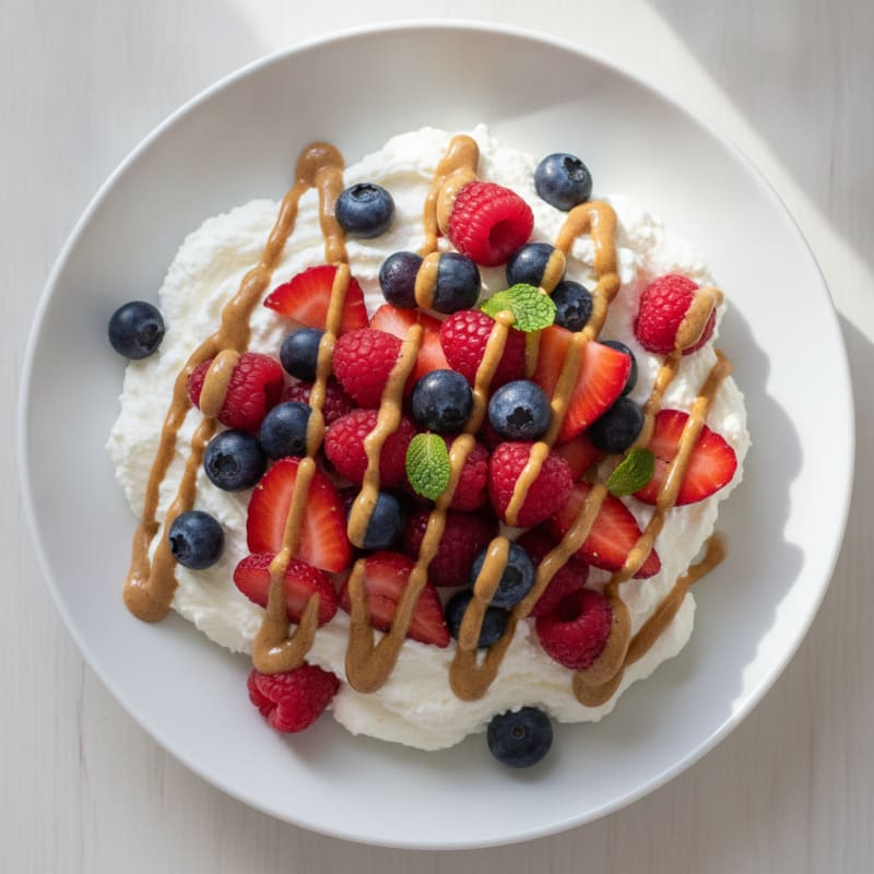 Greek Yogurt Protein Mousse with Mixed Berries