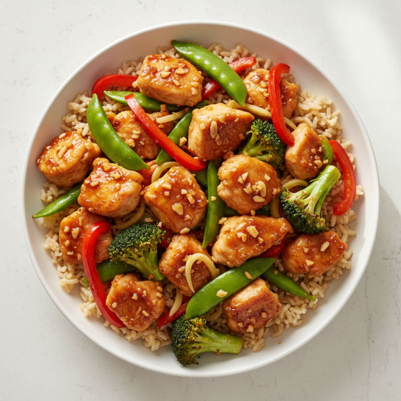 Crispy Honey-Garlic Chicken Stir-Fry