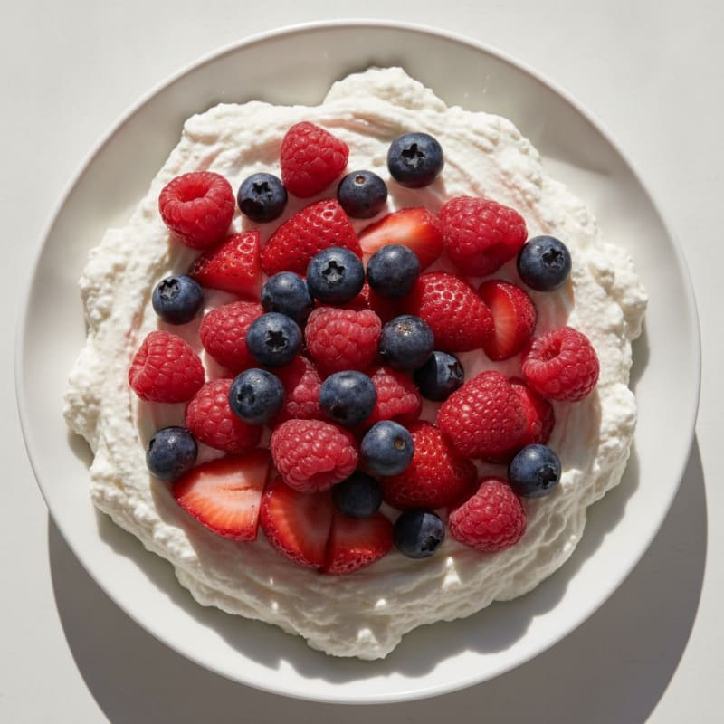 Greek Yogurt Protein Mousse with Mixed Berries