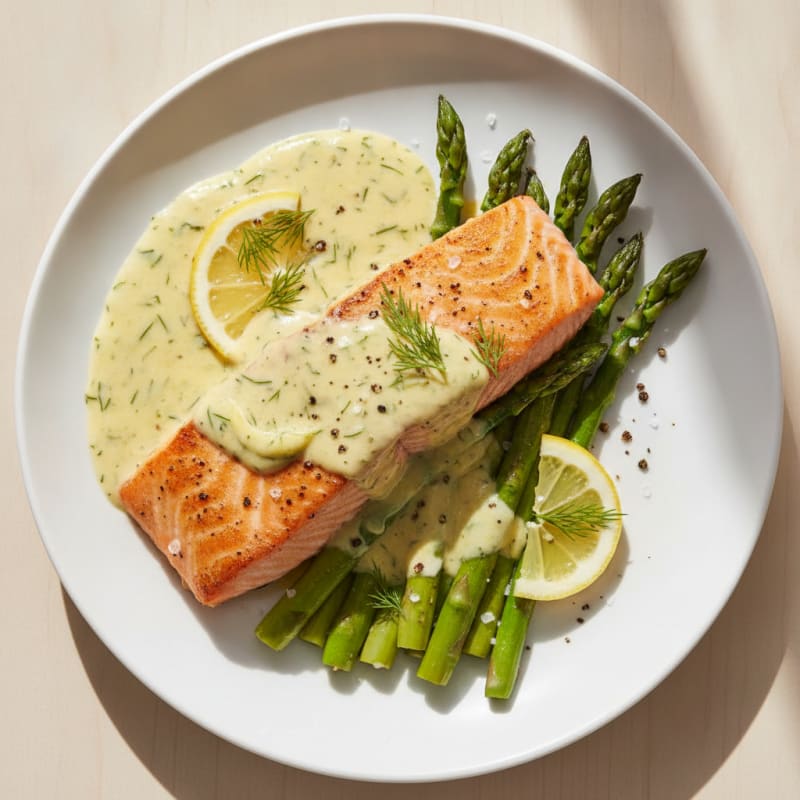 Pan-Seared Salmon with Lemon-Dill Sauce