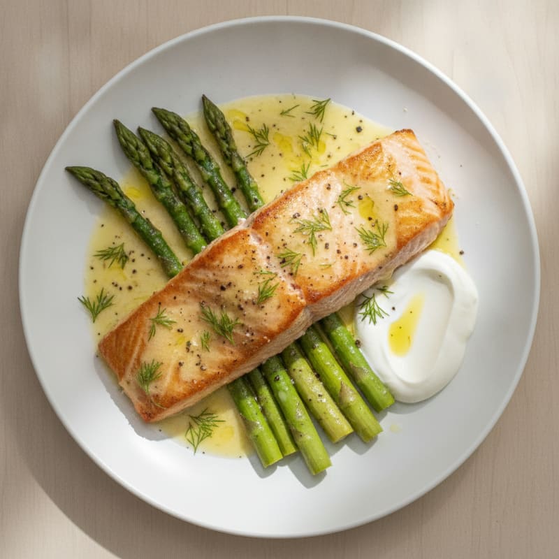 Pan-Seared Salmon with Lemon-Dill Sauce