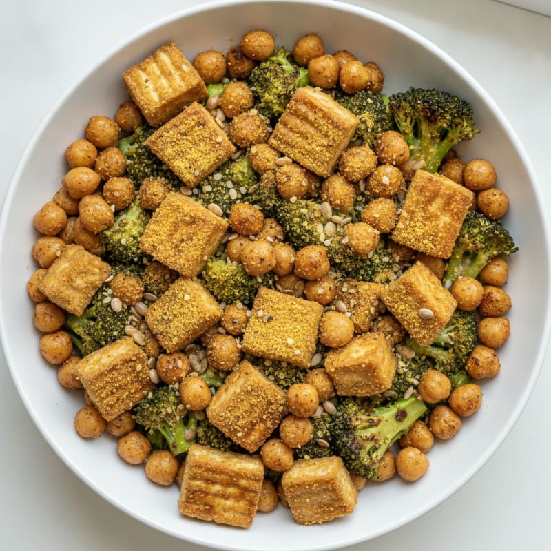 Roasted Tofu and Chickpea Power Bowl