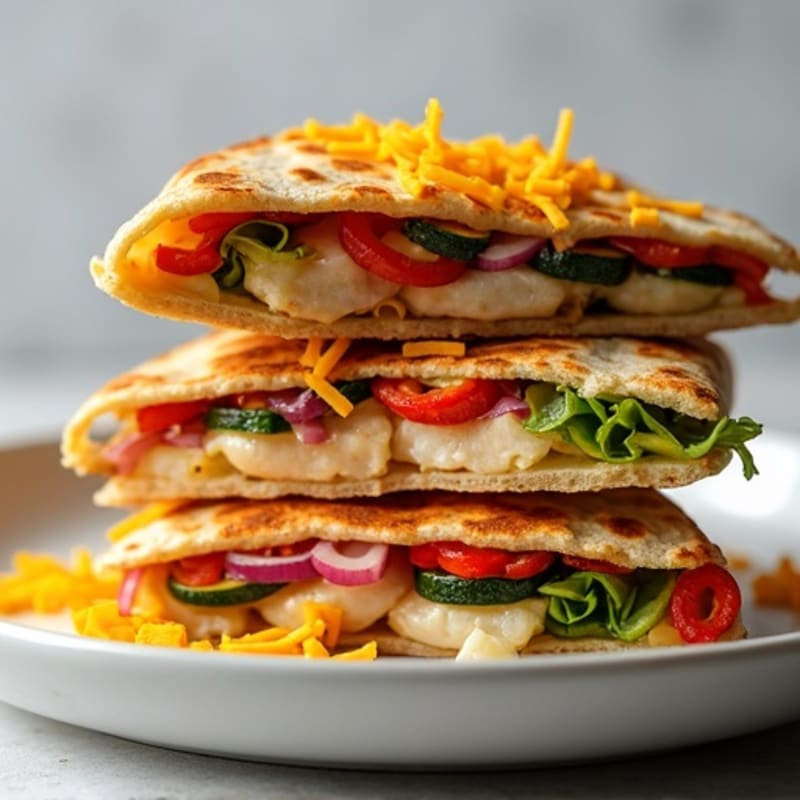 Crispy Chicken and Roasted Veggie Quesadillas