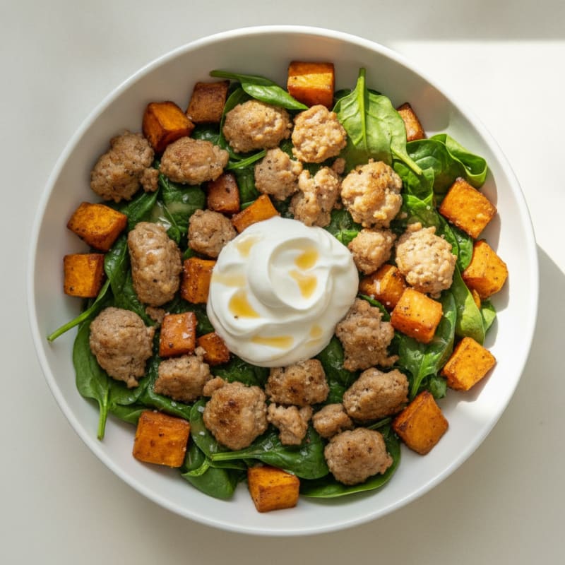 Sausage and Spinach Breakfast Bowl