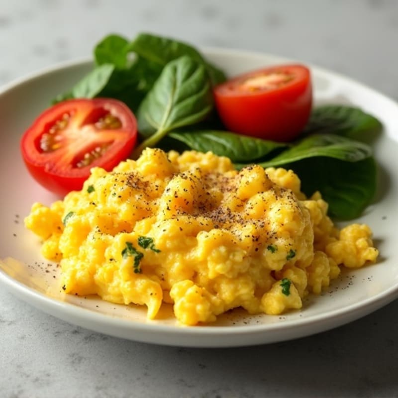 Fluffy Scrambled Eggs with Fresh Garden Vegetables
