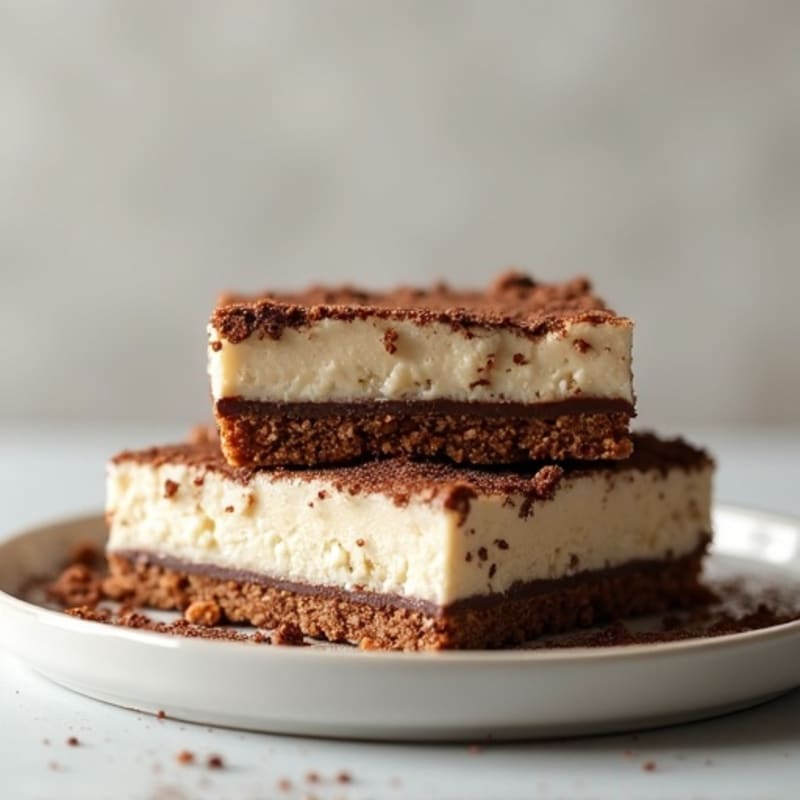Creamy Greek Yogurt Chocolate Protein Cheesecake Bars
