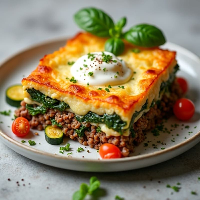 Lean Beef and Creamy Ricotta Bake