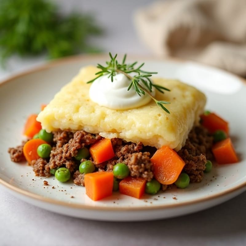 Savory Lean Ground Beef Shepherd's Pie with Creamy Potato Topping
