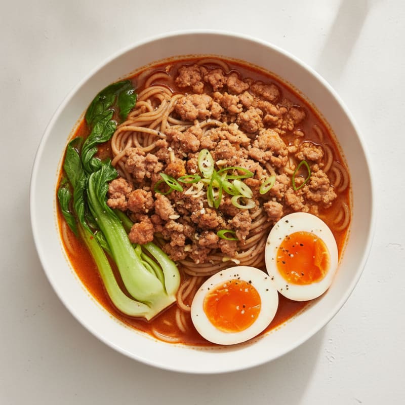 Sriracha Pork Ramen with Jammy Eggs
