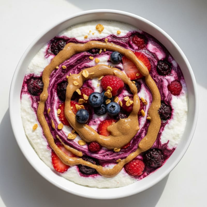 Silky Greek Yogurt Protein Mousse with Mixed Berries