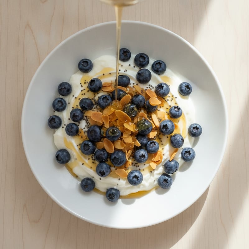 Greek Yogurt Bowl with Mixed Berries and Almonds