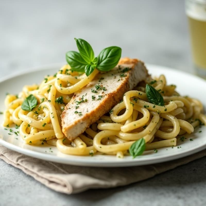 Creamy Pesto Chicken Pasta with Fresh Herbs