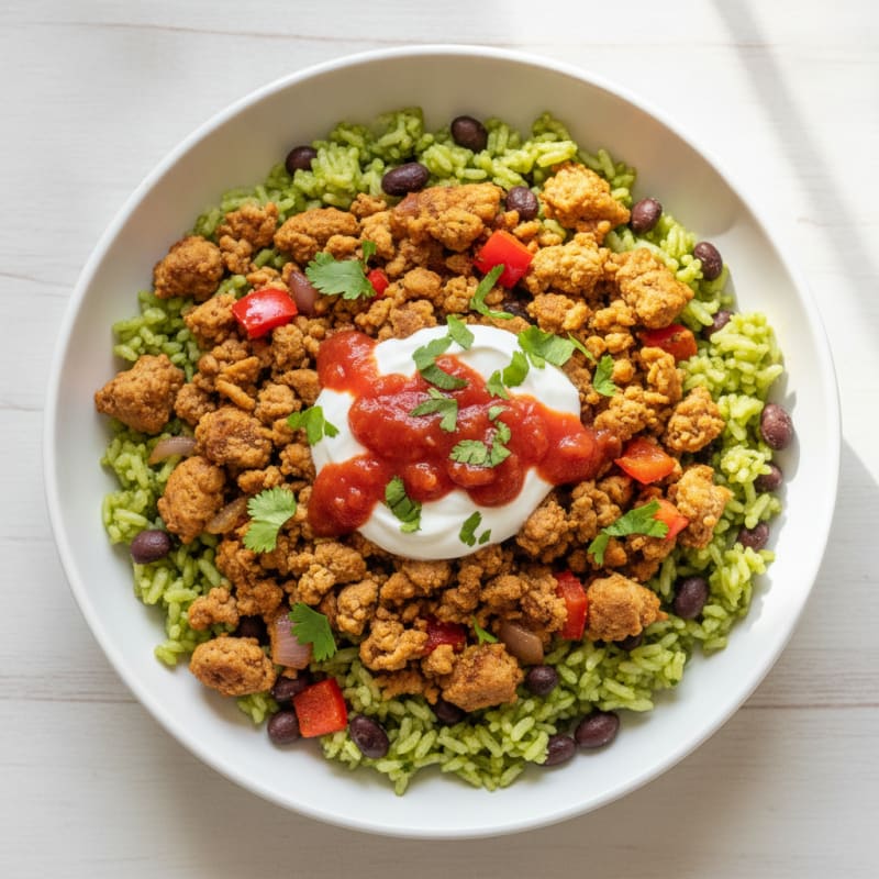 Turkey Burrito Bowl with Cilantro-Lime Rice