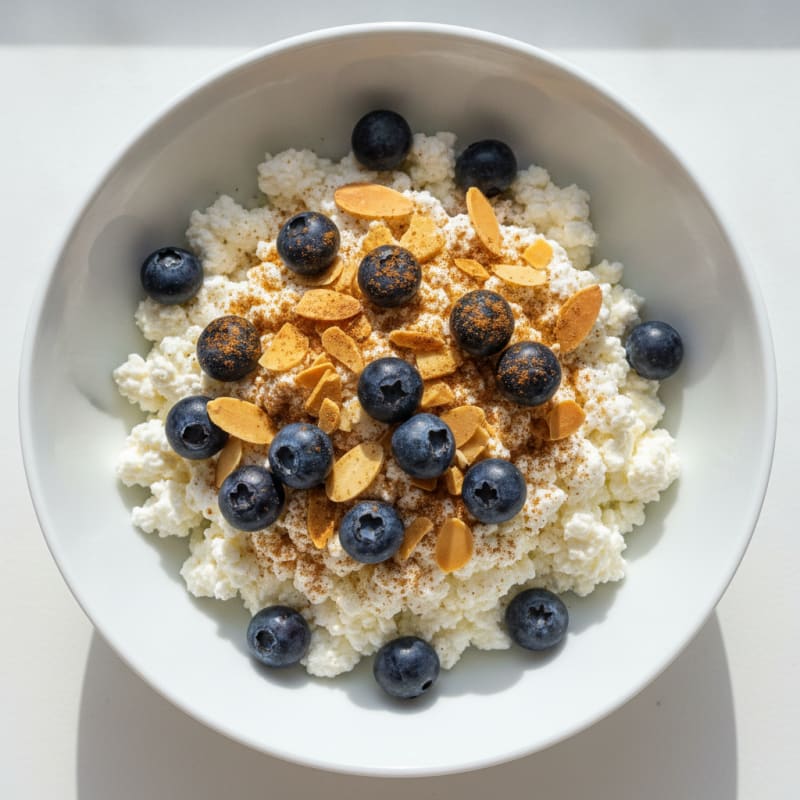 Cottage Cheese Berry Bowl with Almonds