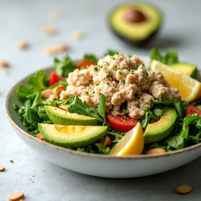 Flaky Tuna Salad with Creamy Avocado and Crispy Greens